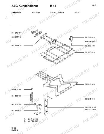 Взрыв-схема плиты (духовки) Aeg 4011V-W - Схема узла Section5